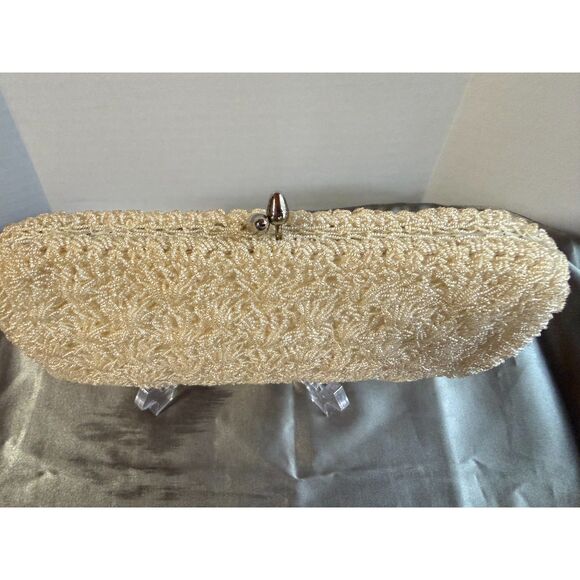 Vintage 1950s Beaded Clutch Purse Japan by Metal Montréal Evening Bag - Picture 7 of 8